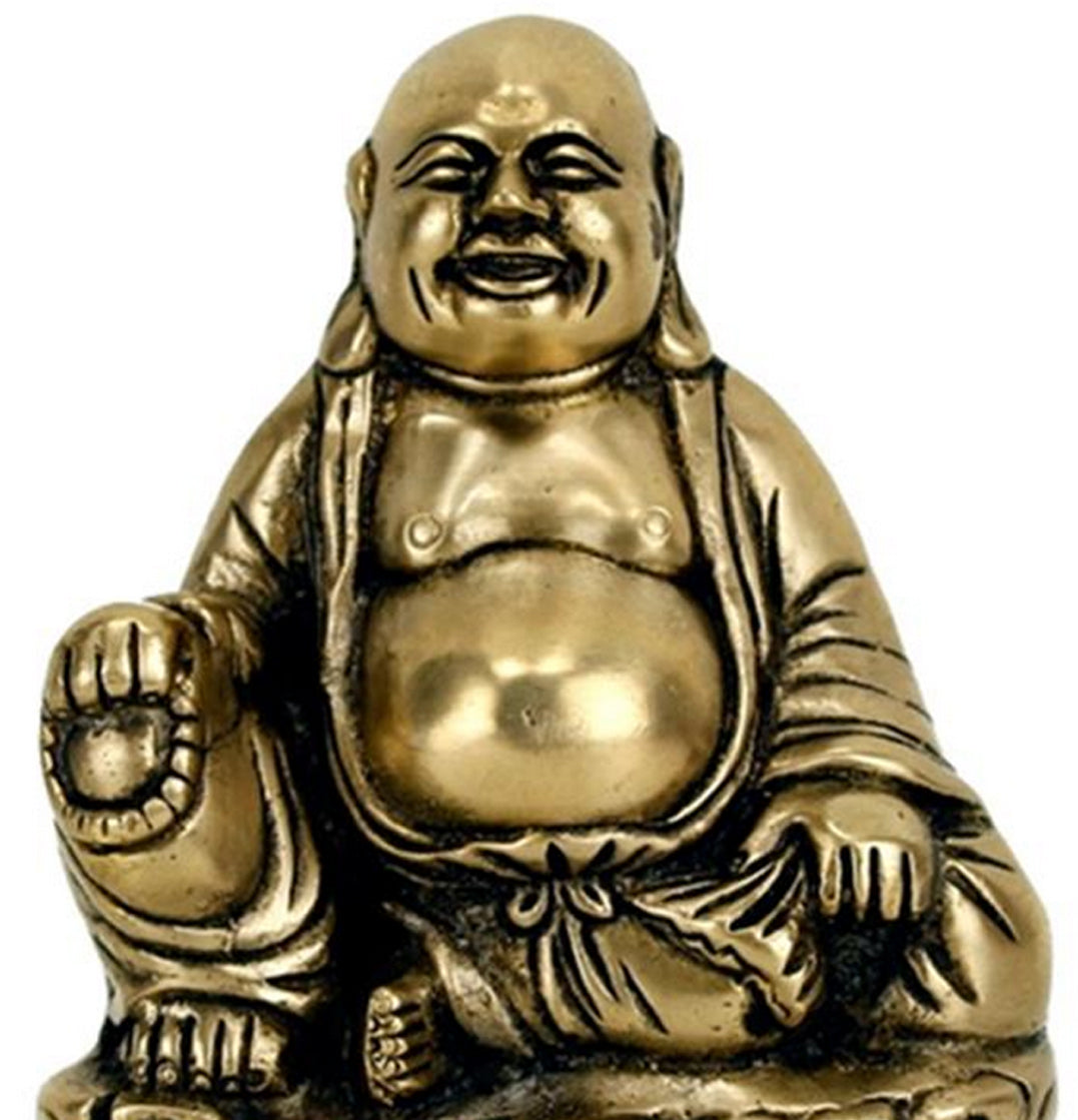 Bouddha riant - 13 centimètres - 860 grammes. Fait en métal (laiton)