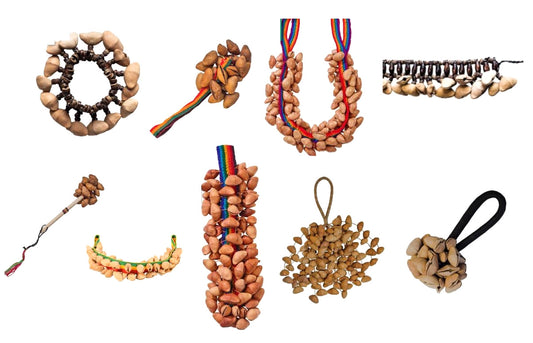 Instruments de danse en graines Chacha – Hochets, shakers, bracelets, plusieurs modèles au choix !