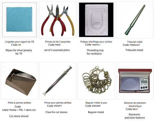 Outillages et accessoires au choix ou en lot : .lingettes .pinces x3 .plateau de triage .triboulet .pelle .balance .baguier .balance. Très bonne qualité, parfait pour débuter !