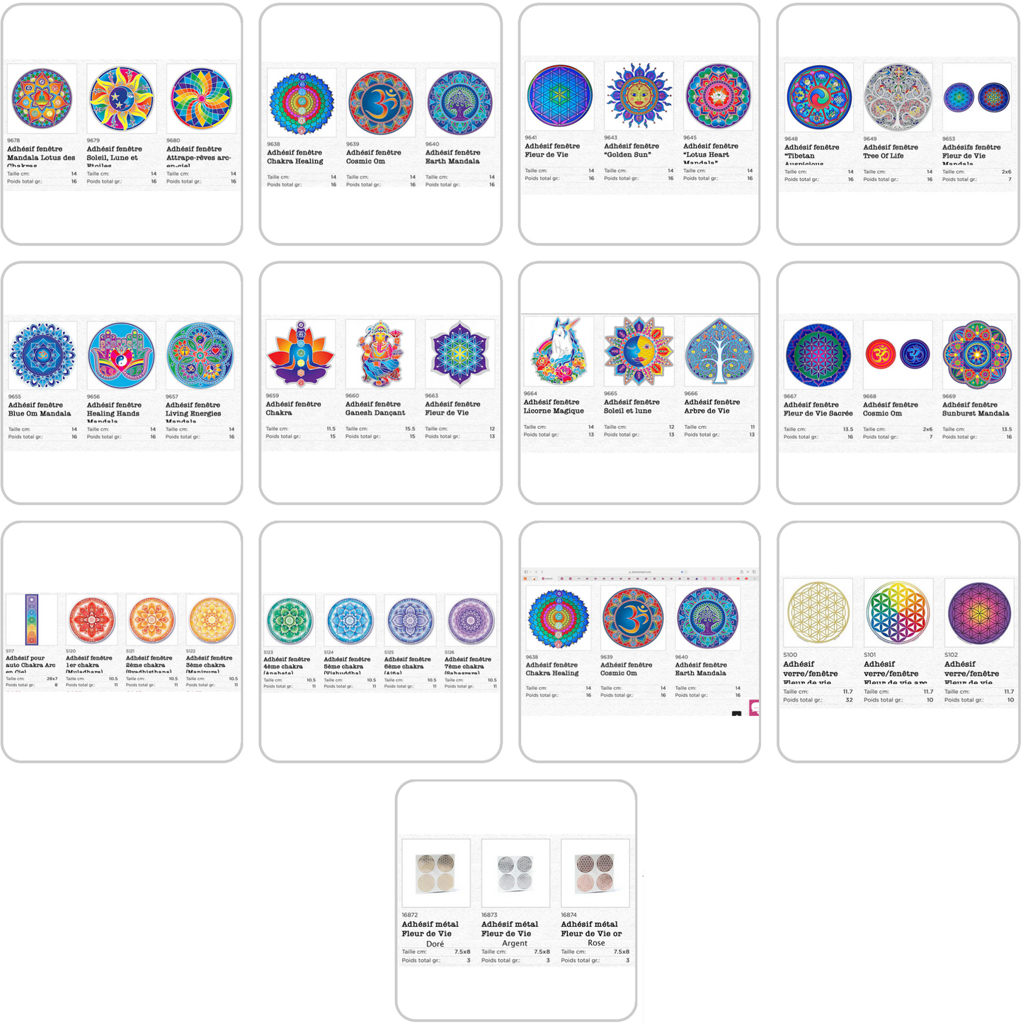 Sélection de stickers sérigraphiés de 7,5 à 14 cm - Couleurs transparentes et lumineuses – Très belle qualité !