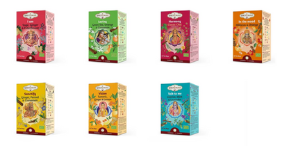 Infusion et thé Bio. de chez 'Shoti Maa', thé ayurvédique aux épices. 7 parfums au choix, 32 grammes / 16 sachets par boîte. Qualité reconnue !