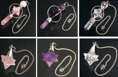Selection of Mercaba/Merkabah shaped pendulums. 2 models to choose from/3 stones to choose from!