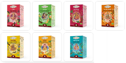 Infusion et thé Bio. de chez 'Shoti Maa', thé ayurvédique aux épices. 7 parfums au choix, 32 grammes / 16 sachets par boîte. Qualité reconnue !