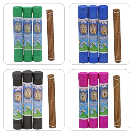 Encens 'OM Tibétain' – 4 parfums au choix. Bâtons de 20 cm (30 env./35 g). Fabriqué selon les principes tantriques Kavavira des plantes médicinales !