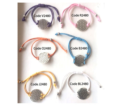 Collection de bracelets à fermeture coulissante avec Fleur de vie (30mm) . Longueur modifiable de 16,5 à 20 centimètres !