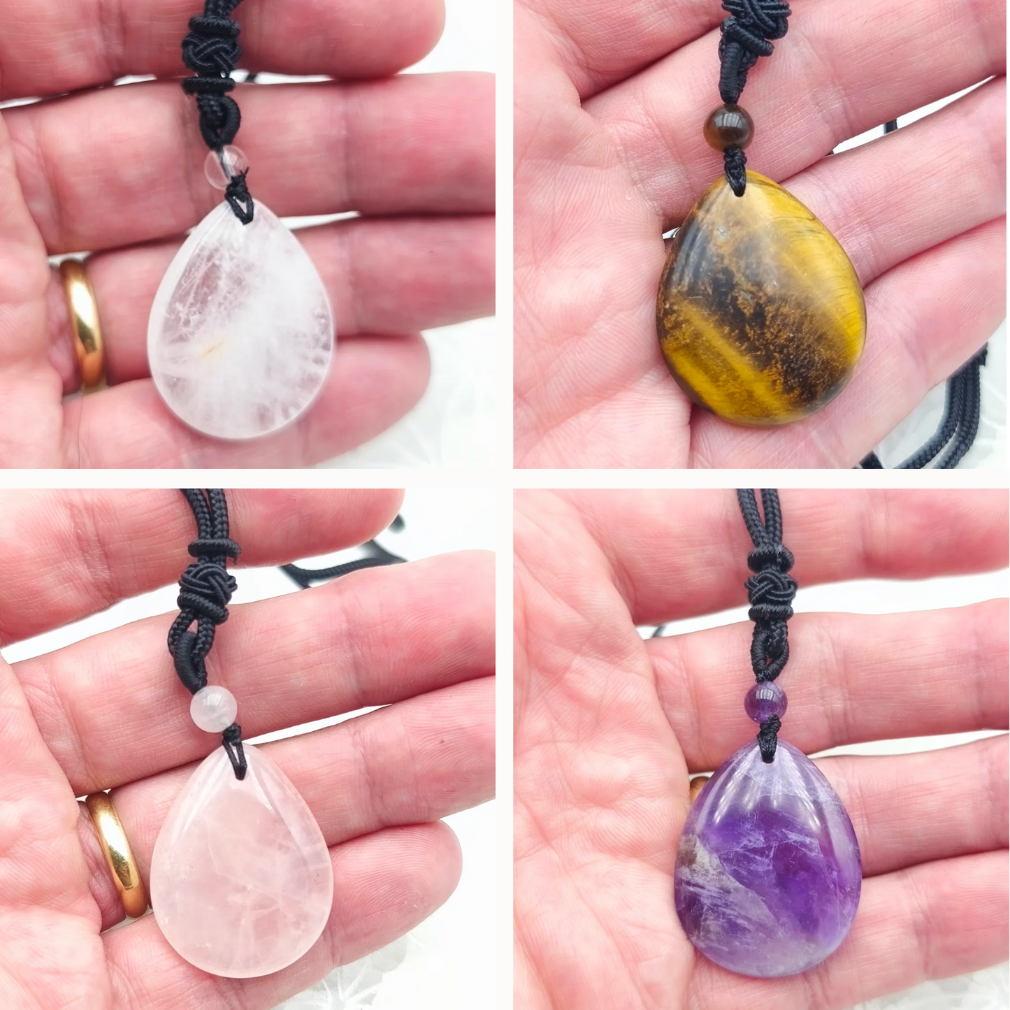 Pendentifs au choix à l'unité en forme de goutte + une perle sur cordon fantaisie – Qualité AA à AAA – ± 20 x 15 mm
