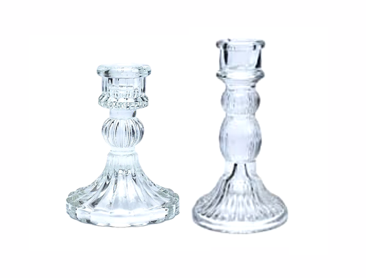 Bougeoir en verre pour bougie de table, de 8 ou 10 cm. Parfait pour maintenir en toute sécurité vos bougies préférés !