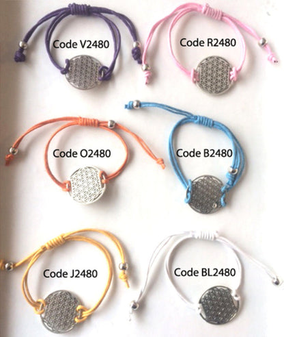 Collection de bracelets à fermeture coulissante avec Fleur de vie (30mm) . Longueur modifiable de 16,5 à 20 centimètres !
