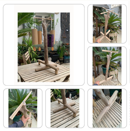 Support en bois flotté, base et branches pliables, pour carillons Koshi/Zaphir – 59 x 40 x 35 cm, léger, transport facile, création Zen Curiosity