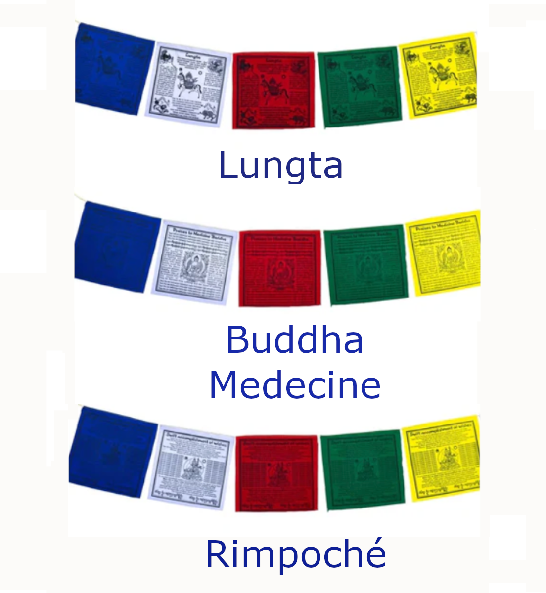 Selection/Collection 2026 of Buddhist/Tibetan prayer flags - Sold individually, 3 models to choose from 2.10 m