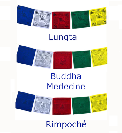 Selection/Collection 2026 of Buddhist/Tibetan prayer flags - Sold individually, 3 models to choose from 2.10 m