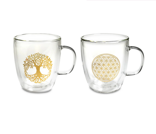 Tasses XL - 2 Modèles au choix : Motif de la Fleur de Vie ou Arbre de Vie - 0,400 L – 270 gr. - Vendu à l'unité ou par 2 !