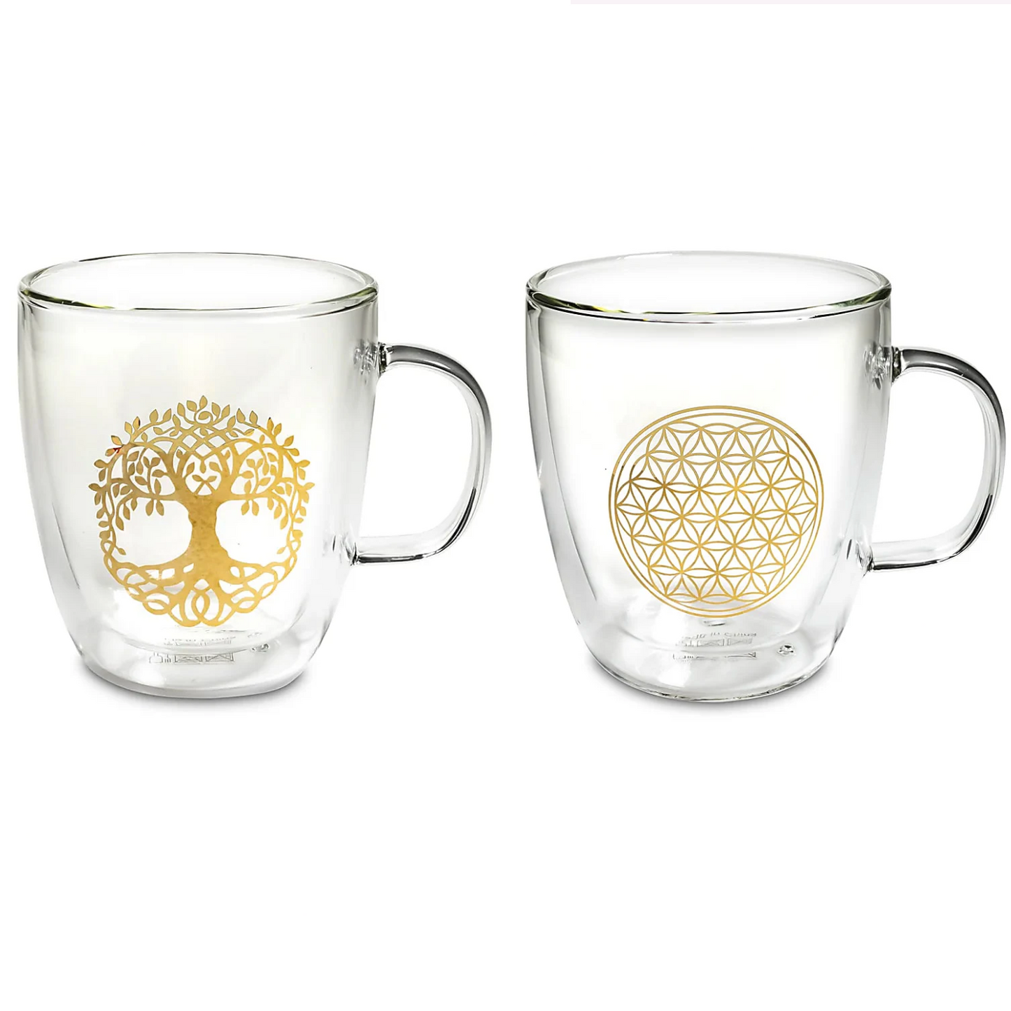 Tasses XL - 2 Modèles au choix : Motif de la Fleur de Vie ou Arbre de Vie - 0,400 L – 270 gr. - Vendu à l'unité ou par 2 !