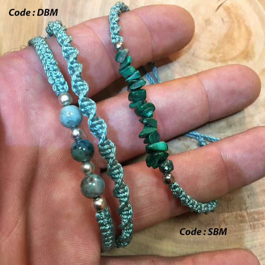 Exemple de réalisation en Chrysocolle et Malachite