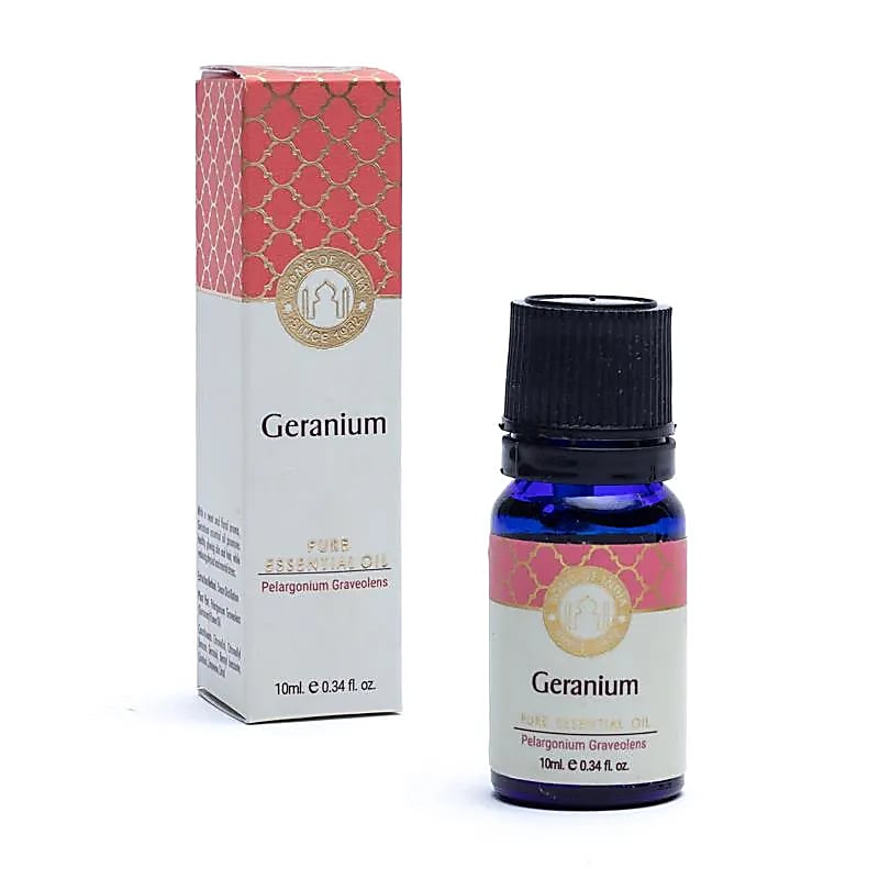 Huile essentielle pure de Géranium, flacon avec pipette en verre - De la marque Song of India