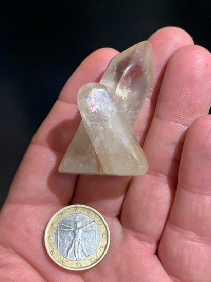 Citrine naturelle - Pointes jumelées polies - 48 x 33 x 25 mm - 37 gr.