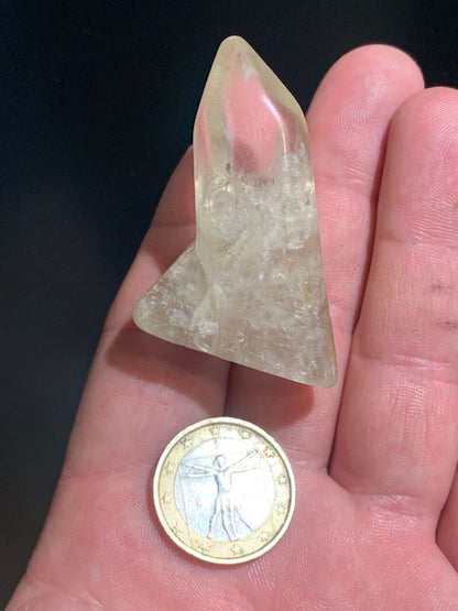 Citrine naturelle - Pointes jumelées polies - 48 x 33 x 25 mm - 37 gr.