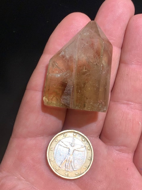 Citrine naturelle - Double pointe naturelle polie - 43 x 32 x 18 mm - 31,9 gr.