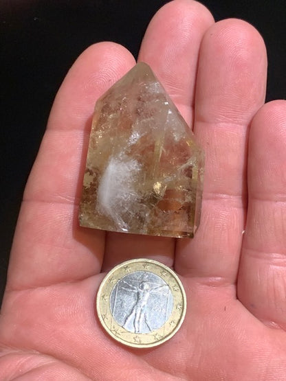 Citrine naturelle - Double pointe naturelle polie - 43 x 32 x 18 mm - 31,9 gr.