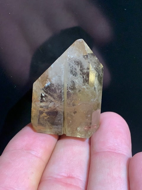 Citrine naturelle - Double pointe naturelle polie - 43 x 32 x 18 mm - 31,9 gr.