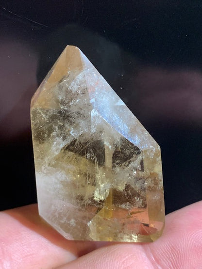 Citrine naturelle - Double pointe naturelle polie - 43 x 32 x 18 mm - 31,9 gr.