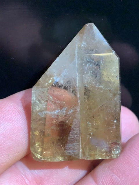 Citrine naturelle - Double pointe naturelle polie - 43 x 32 x 18 mm - 31,9 gr.