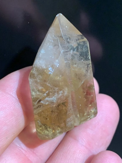 Citrine naturelle - Double pointe naturelle polie - 43 x 32 x 18 mm - 31,9 gr.