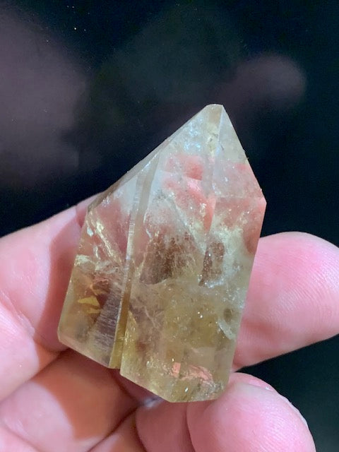 Citrine naturelle - Double pointe naturelle polie - 43 x 32 x 18 mm - 31,9 gr.