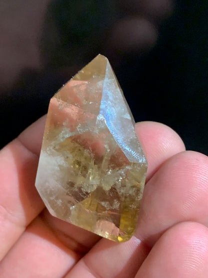 Citrine naturelle - Double pointe naturelle polie - 43 x 32 x 18 mm - 31,9 gr.