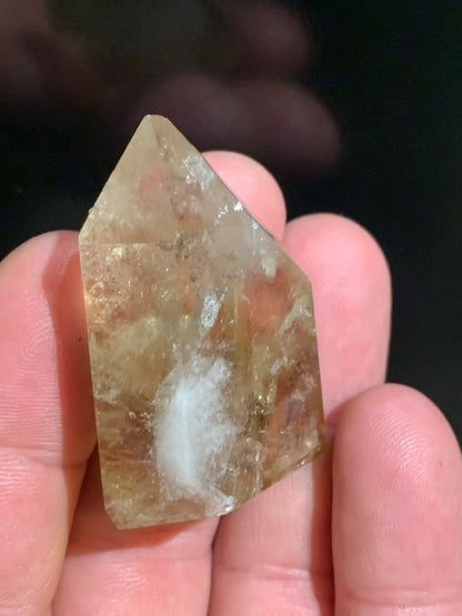 Citrine naturelle - Double pointe naturelle polie - 43 x 32 x 18 mm - 31,9 gr.