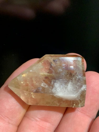 Citrine naturelle - Double pointe naturelle polie - 43 x 32 x 18 mm - 31,9 gr.
