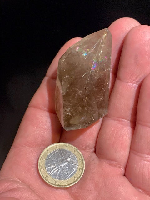 Cristal de roche fumé/ Quartz fumé, pointe jumelée de 52 x 31 x 21 mm - 38,2 gr.
