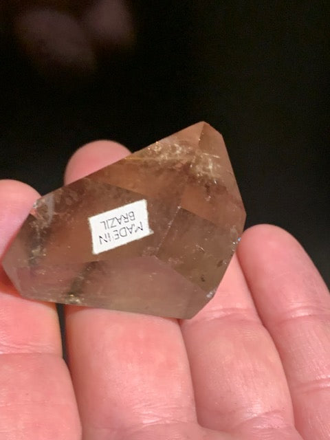 Cristal de roche fumé/ Quartz fumé, tête de pointe - 50 x 35 x 30 mm - 62,8 gr.