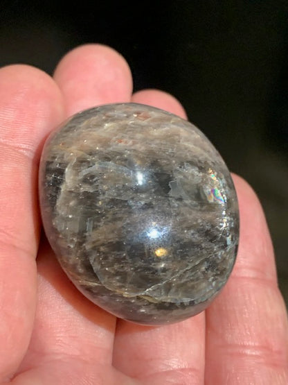 Pierre de lune noire - Galet/ Jumbo - 45 x 40 x 26 mm - 60,3 gr.