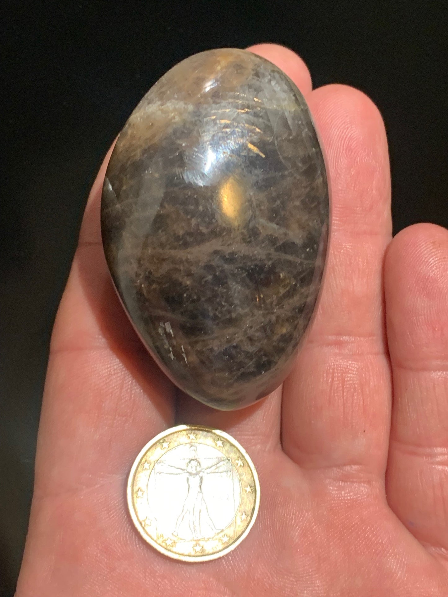 Pierre de lune noire - Galet/ Jumbo - 60 x 40 x 30 mm - 96,9 gr.