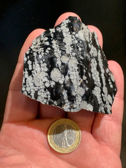 Obsidienne Neige / Flocon de neige - Pièce brute - 107,5 grammes - 67 x 58 x 33 millimètres