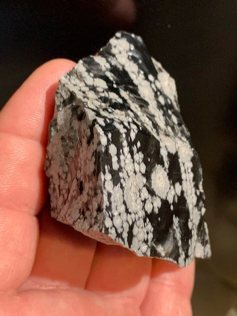 Obsidienne Neige / Flocon de neige - Pièce brute - 107,5 grammes - 67 x 58 x 33 millimètres