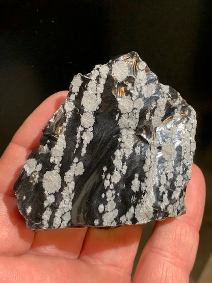Obsidienne Neige / Flocon de neige - Pièce brute - 107,5 grammes - 67 x 58 x 33 millimètres