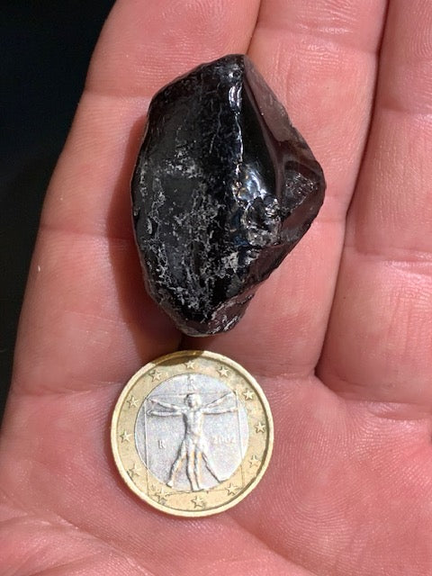 Obsidienne "larme d'Apache" - Pierre roulée - 37 x 25 x 18 mm - 17,1 gr.