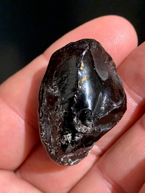Obsidienne "larme d'Apache" - Pierre roulée - 37 x 25 x 18 mm - 17,1 gr.