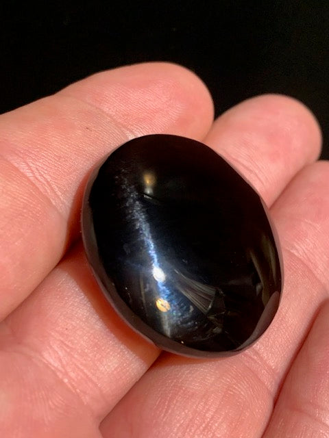 Obsidienne noire - Galet rond - 35 mm de diamètre x 12 - 17 gr.