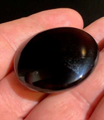 Obsidienne noire - Galet rond - 35 mm de diamètre x 12 - 17 gr.
