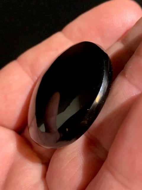 Obsidienne noire - Galet rond - 35 mm de diamètre x 12 - 17 gr.