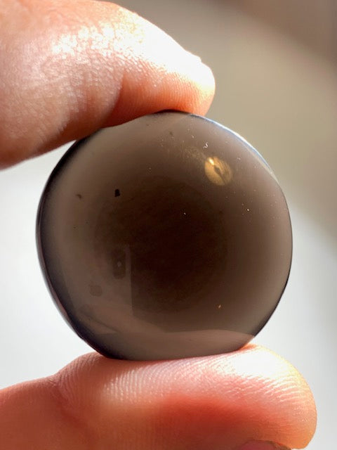 Obsidienne noire - Galet rond - 35 mm de diamètre x 12 - 17 gr.