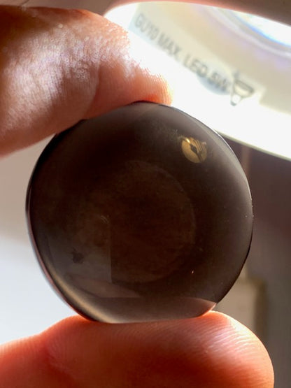Obsidienne noire - Galet rond - 35 mm de diamètre x 12 - 17 gr.
