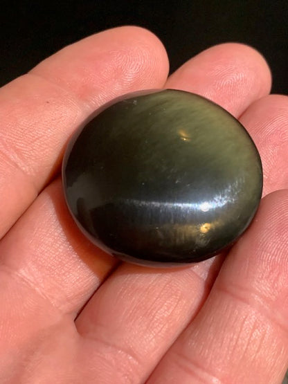 Obsidienne noire - Galet rond - 38 mm de diamètre x 15 - 24,4 gr.