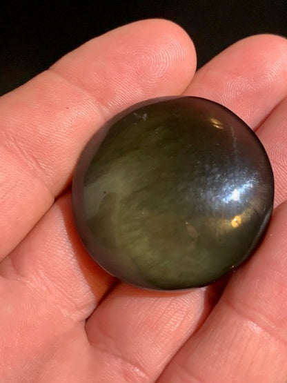 Obsidienne noire - Galet rond - 38 mm de diamètre x 15 - 24,4 gr.