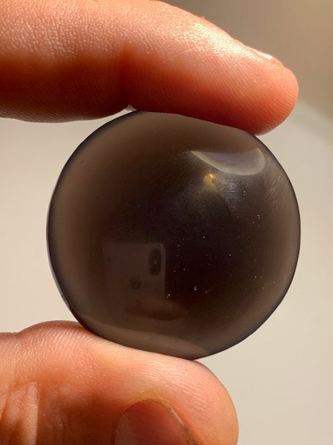 Obsidienne noire - Galet rond - 38 mm de diamètre x 15 - 24,4 gr.