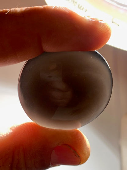 Obsidienne noire - Galet rond - 38 mm de diamètre x 15 - 24,4 gr.