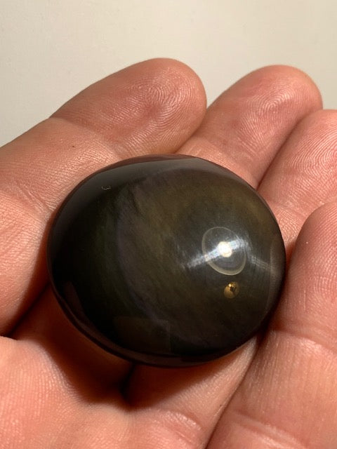 Obsidienne noire - Galet rond - 38 mm de diamètre x 15 - 24,4 gr.